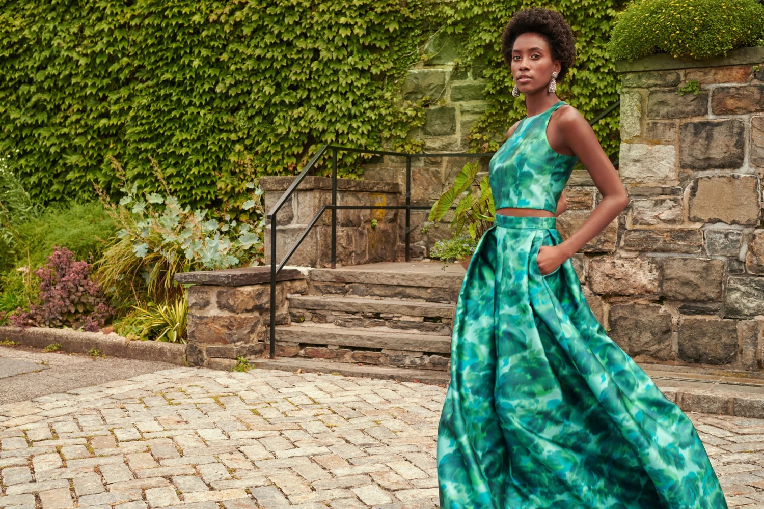 Lexie Top - Emerald Watercolor Floral 7 Lexie Top - Emerald Watercolor Floral - Image 5