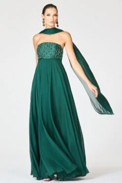 EMBELLISHED MONACO GOWN - FOREST GREEN -Sachin & Babi Clothing SHOT 127 007 42c250c4 3d85 4846 a246 565c2ef91df4