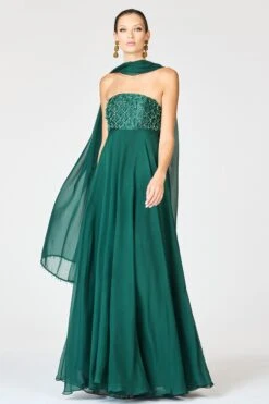 EMBELLISHED MONACO GOWN - FOREST GREEN -Sachin & Babi Clothing SHOT 127 009 f0703ab6 e2b2 47e2 94f1 cc98fe32e626