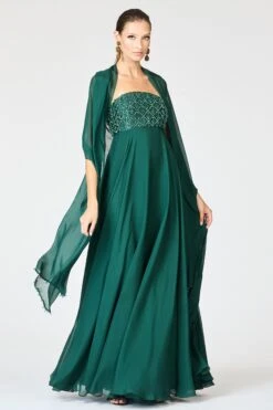EMBELLISHED MONACO GOWN - FOREST GREEN -Sachin & Babi Clothing SHOT 127 027 780de300 02a0 4da1 b658 3df3a88eab9e