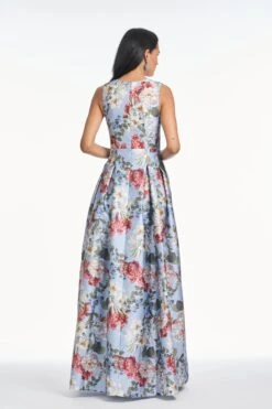 BROOKE GOWN - POWDER BLUE BOUQUET 7 BROOKE GOWN - POWDER BLUE BOUQUET -Sachin & Babi Clothing SHOT 17 052