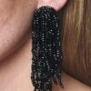 FOUNTAIN EARRINGS - BLACK