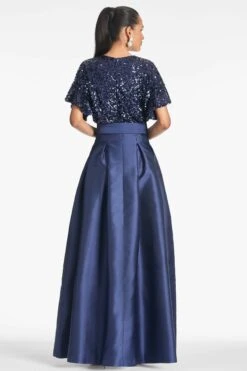 Simone Gown - Night Sky 10 Simone Gown - Night Sky -Sachin & Babi Clothing SIMONEGOWN MIDNIGHT BACK