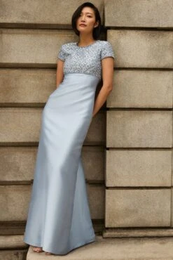 EMBELLISHED AMSTERDAM GOWN - GLACIAL BLUE