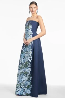 LARISA GOWN - NAVY CASCADE -Sachin & Babi Clothing T252G30 413 3