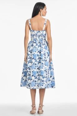OLENA DRESS - DELFT BLUE BEGONIA -Sachin & Babi Clothing T252G64 480 2