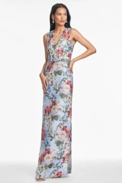 ADELLYN GOWN - POWDER BLUE BOUQUET -Sachin & Babi Clothing T252G66 067 2