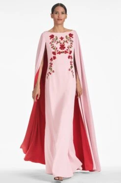 Vittoria Gown - Morganite/Ruby -Sachin & Babi Clothing VITTORIAGOWN MORGANITE RUBY FRONT2