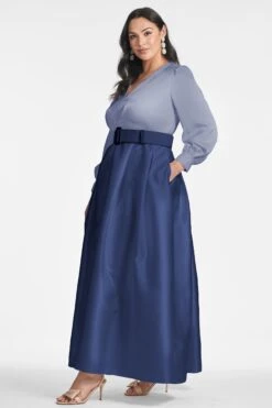 Zoe Gown - Cool Grey/Night Sky 13 Zoe Gown - Cool Grey/Night Sky -Sachin & Babi Clothing ZOEGOWN COOLGREYNIGHTSKY SIDE2