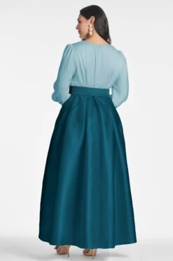 Zoe Gown - Seaglass/Deep Teal 15 Zoe Gown - Seaglass/Deep Teal -Sachin & Babi Clothing ZOEGOWN SEAGLASSDEEPTEAL BACK1