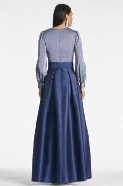 Zoe Gown - Cool Grey/Night Sky 12 Zoe Gown - Cool Grey/Night Sky -Sachin & Babi Clothing ZOEGOWN COOLGREYNIGHTSKY BACK