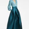Zoe Gown - Seaglass/Deep Teal -Sachin & Babi Clothing ZOEGOWN SEAGLASSANDDEEPTEAL SIDE2